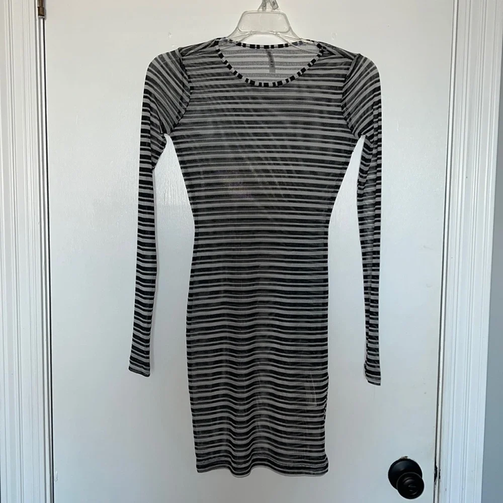 Forever 21 sheer cover up dress with long sleeve